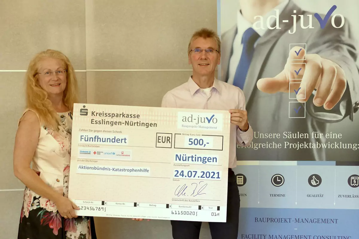 10 Jahre ad-juvo - Spendenübergabe